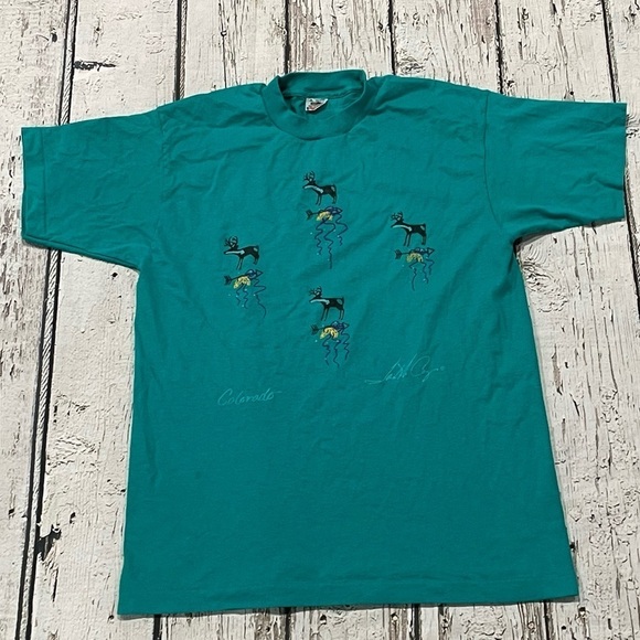 Vintage Other - Vintage Colorado Deer Travel Tourism 1990s Graphic Print Tshirt
